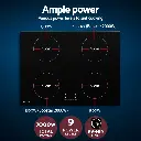 Devanti Electric Induction Cooktop 70cm Ceramic 4 Zones Stove Cook Top Hot Plate 7000W
