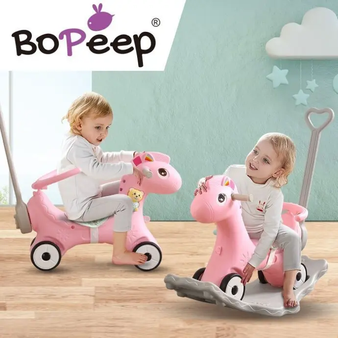 BoPeep Kids 4-in-1 Rocking Horse Toddler Baby PINK