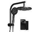 Cefito WELS 9'' Rain Shower Head Mixer Round Handheld High Pressure Wall Black