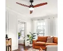 Devanti 52'' Ceiling Fan AC Motor 3 Blades w/Light - Dark Wood