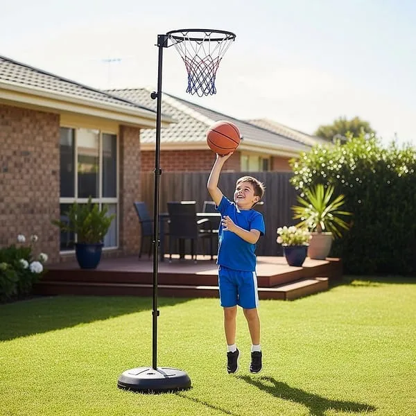 Netball Ring with Stand Portable Pole Height Adjustable