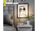 2 x LED Table Light with Marble Base and Matt Black Metal Copper Plating LED Vintage Globe Included