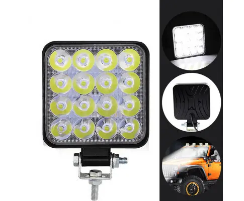 10PCS 80W CREE FLOOD LED Work Lights 12V 24V Boat Camping Square 4inch Bar