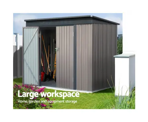 Giantz Garden Shed 2.31x1.31M Sheds Outdoor Storage Tool Metal Workshop Shelter Double Door