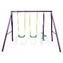 KAHUNA KIDS 4-SEATER SWING SET PURPLE GREEN