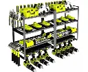 Large Power Tool Organizer 4 Layers Garage Tool Storage Rack Workshop Tool Shelf Drill Pliers Hammer Rack