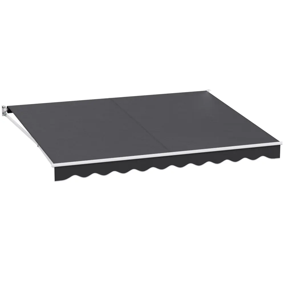 Instahut Retractable Folding Arm Awning Manual Sunshade 4Mx3M Grey 