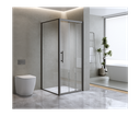 40mm Adjustable Contemporary Corner Sliding Black Shower Screen 90x80cm
