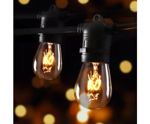 38m LED Festoon String Lights Outdoor Christmas Wedding Waterproof Garden Decor