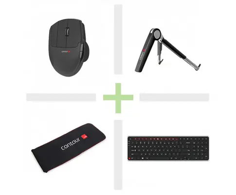 CONTOUR Travel Kit Lite Left Wireless Keyboard & Mouse Bundle
