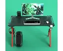 Carbon Fiber Led Lights Game Racer Computer PC Table Y-Shaped Red New 140cm