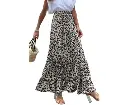 Azura Exchange High Waist Frill Tiered Maxi Skirt - M