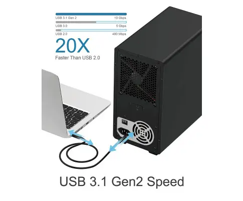 ICY BOX SINGLE enclosure for 10x HDD with USB 3.1 (Gen 2) Type-C or Type-A interface