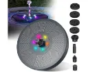NOVEDEN Solar Fountain Water Pump for Bird Bath with RGB Color LED Lights (Black)