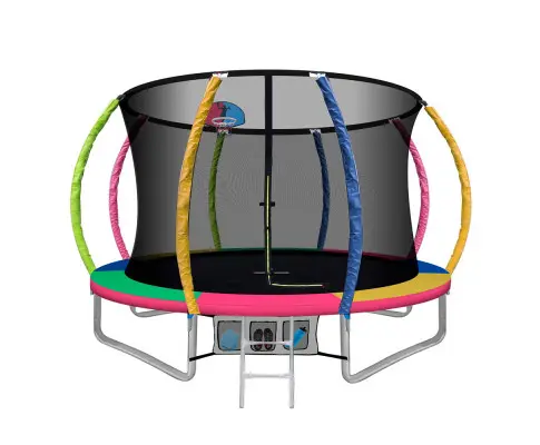 Everfit 10FT Trampoline for Kids w/ Ladder Enclosure Safety Net Rebounder Colors