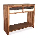 CONSOLE TABLE SOLID ACACIA WOOD 86X30X75 CM NATURAL