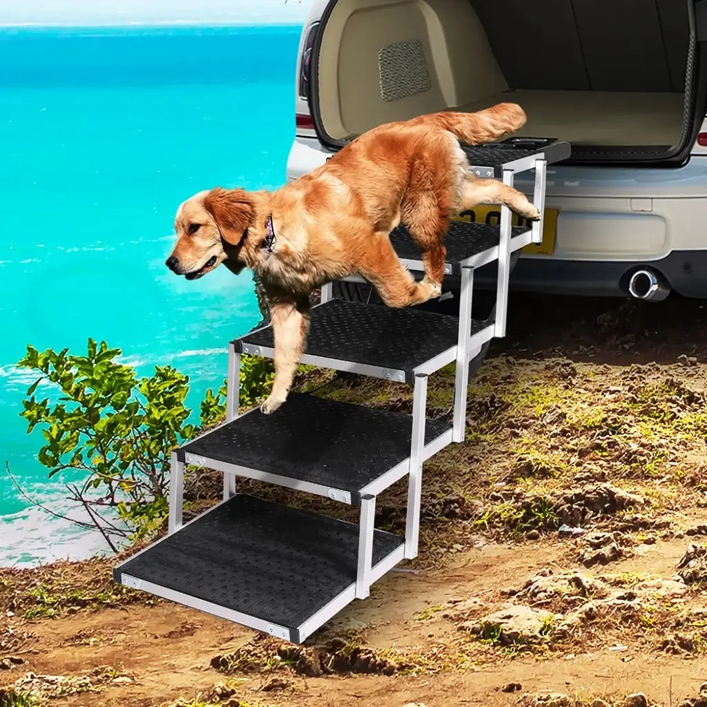 PaWz 5/6 Steps Dog Ramp Adjustable Height Black (5 steps)