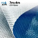 400 MICRON SOLAR SWIMMING POOL COVER SILVER/BLUE - 7M X 4M