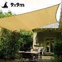 WALLAROO SQUARE SHADE SAIL - 9M X 9M - SAND