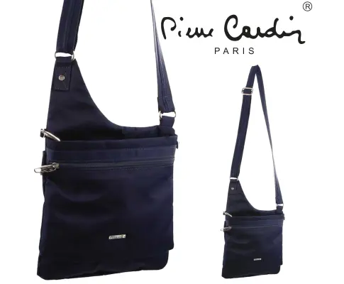 Pierre Cardin RFID Cross Body Bag Travel Anti-Theft Slash Proof Sling - Navy