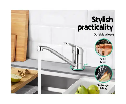 Cefito Kitchen Mixer Tap Mixer Long Spout Sink Faucet Basin Laundry Chrome