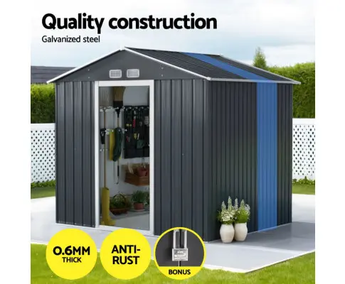 Giantz Garden Shed Outdoor Storage 2.15x1.74M Tool Workshop House w/Extension Kit