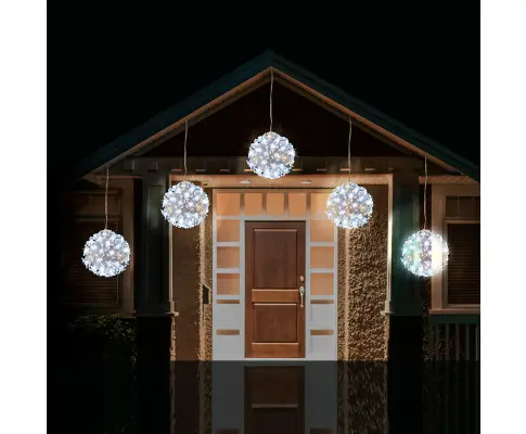 LED Twinkle Petal Balls 10cm 5-Pack Cool-Warm White or Multicolor - Warm-Cool White