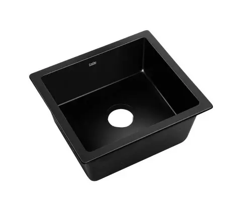 Cefito Stone Kitchen Sink 460X410MM Granite Under/Topmount Basin Bowl Laundry Black