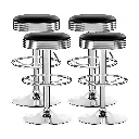 Artiss 4x Bar Stools Leather Padded Gas Lift Silver