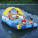 Bestway Inflatable Floating Island Float Lounger Sunshade Pool Bed 3.05Mx1.86M