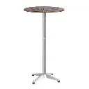Gardeon Outdoor Bar Table Wooden Cafe Table Aluminium Pole Round