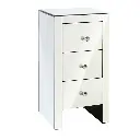 Artiss Bedside Table 3 Drawers Mirrored - QUENN Silver