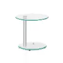 Artiss Coffee Table Round Tempered Glass Side End Beside Tables Cafe 45cm