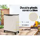 Gardeon Outdoor Storage Cabinet Box 92cm Lockable Cupboard Sheds Adjustable Rattan Beige