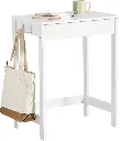 Small White Desk with Drawer Hooks