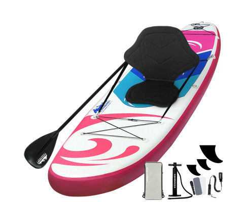 Weisshorn Stand Up Paddle Board 11ft Inflatable SUP Surfboard Paddleboard Kayak Surf Pink/Blue/Orange