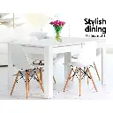 Artiss Dining Table Rectangular 4 Seater 120CM White Natu
