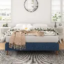 Metal Bed Frame Mattress Foundation Blue – Single