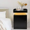 Levede Bedside Table USB Charger Outlet RGB Black