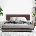 Milano Decor Azure Bed Frame with Headboard Black - Single