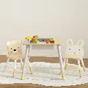 Keezi 3PCS Kids Table and Chairs Set Activity Desk Chalkboard Toy Hidden Storage