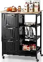 Kitchen Island Cart with Storage, Drawers, Shelves