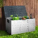 Gardeon Outdoor Storage Box 290L Lockable Organiser Garden Deck Shed Tool Grey