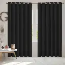 2x Blockout Curtains Panels 3 Layers Black