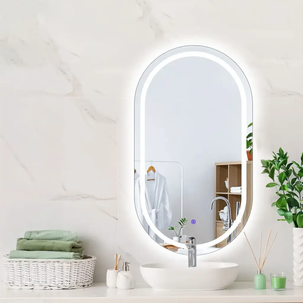 EMITTO LED Wall Mirror Oval Anti-fog 60x100cm