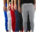 3x Mens Fleece Skinny Track Pants Jogger Gym Casual Sweat Warm - Assorted Colours - S