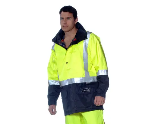HUSKI Transit Hi Vis Waterproof Jacket Industrial Workwear Reflective UPF 50+ - Yellow - L (102cm)