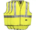 3x HUSKI Hi Vis Patrol Vest 3M Tape Safety Workwear High Visibility Bulk - Yellow - XL