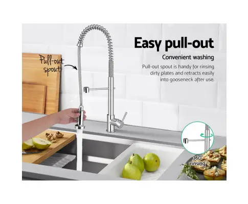 Cefito Kitchen Mixer Tap Pull Down 2 Modes Sink Faucet Basin Laundry Chrome