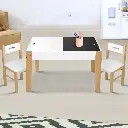Keezi Kids Table Chair Set Children Storage Study Desk Toy Play Game Chalkboard